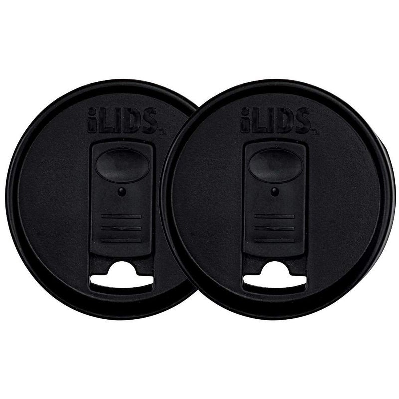 iLIDS Mason Jar Drink Lid, Regular Mouth, USA Made, Black, Pack of 2 - Image 1